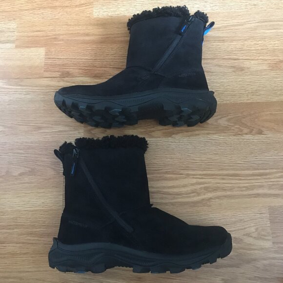 Merrell Icepack 2 Zip Polar Waterproof Snow Boot Black Suede Leather Size 9 - Picture 12 of 13